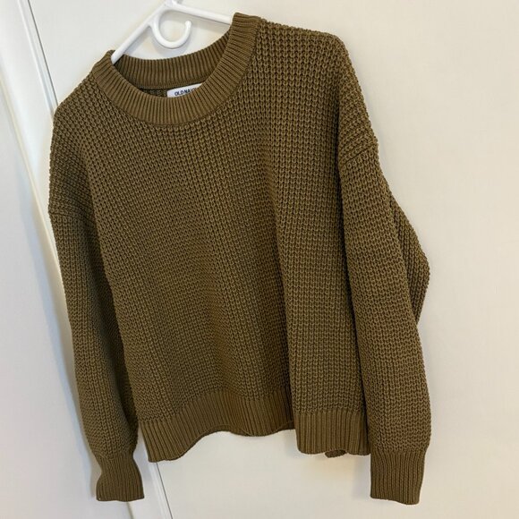 Shaker Knit Mock Neck Cropped Sweater Size M Old Navy - Picture 1 of 5